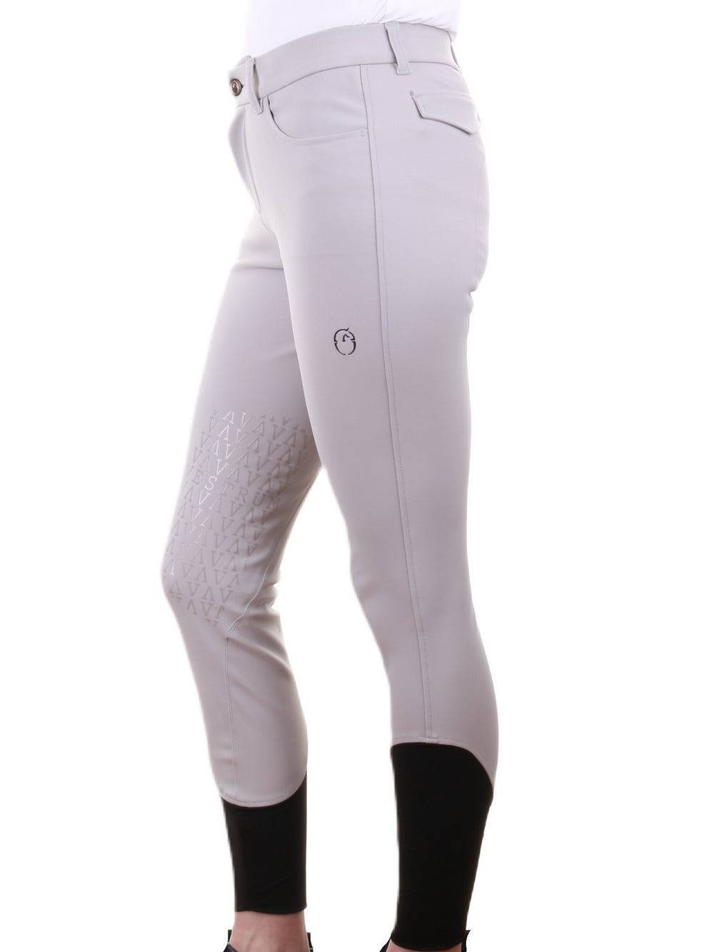 Vestrum ladies riding breeches knee grip Lazise Pearl Grey