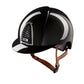 Kep Italia Riding Helmet Cromo 2.0 Shine Black Chrome Frame Beige Chin Strap