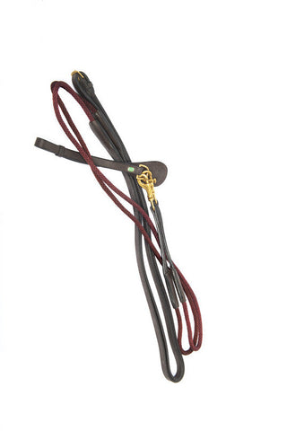 LJ Leathers Slofteugel Leder met koord Bruin