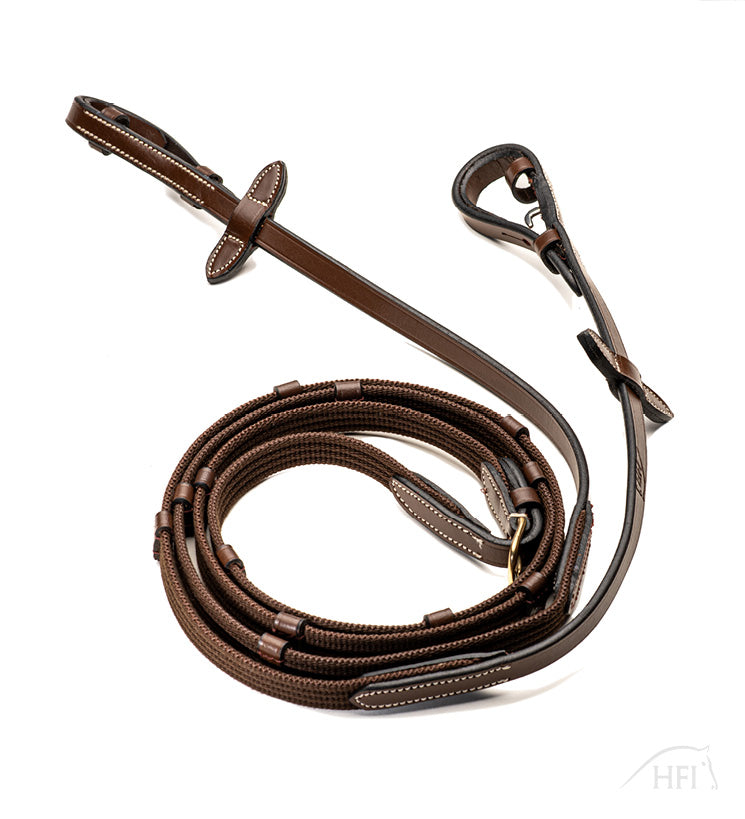 HFI Web Reins with Leather Stops