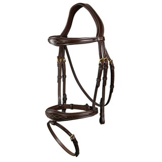 Dyon D Collection anatomic flash noseband bridle Brown