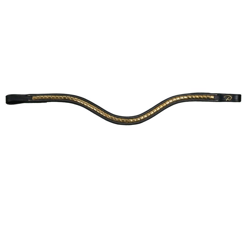 Dyon D Collection V Brass clincher browband Black