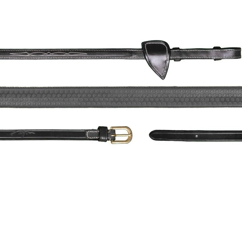 Dyon D Collection rubber teugels breed (16mm) zwart Zwart Full Rubber breed