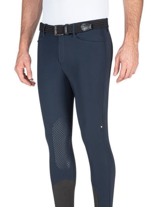 Equiline winter riding breeches men knee grip Wrentk Navy