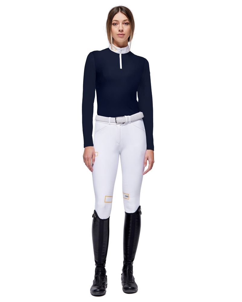 RG Riding Breeches Knee Grip Ladies with High Waist White