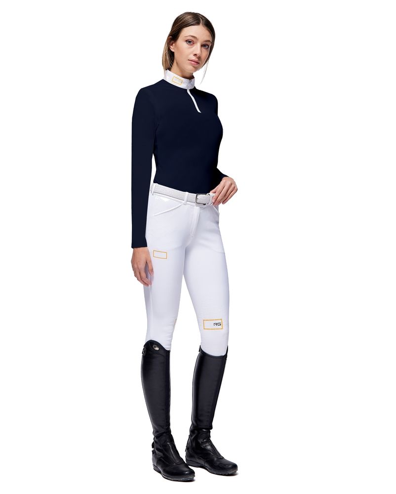 RG Riding Breeches Knee Grip Ladies with High Waist White