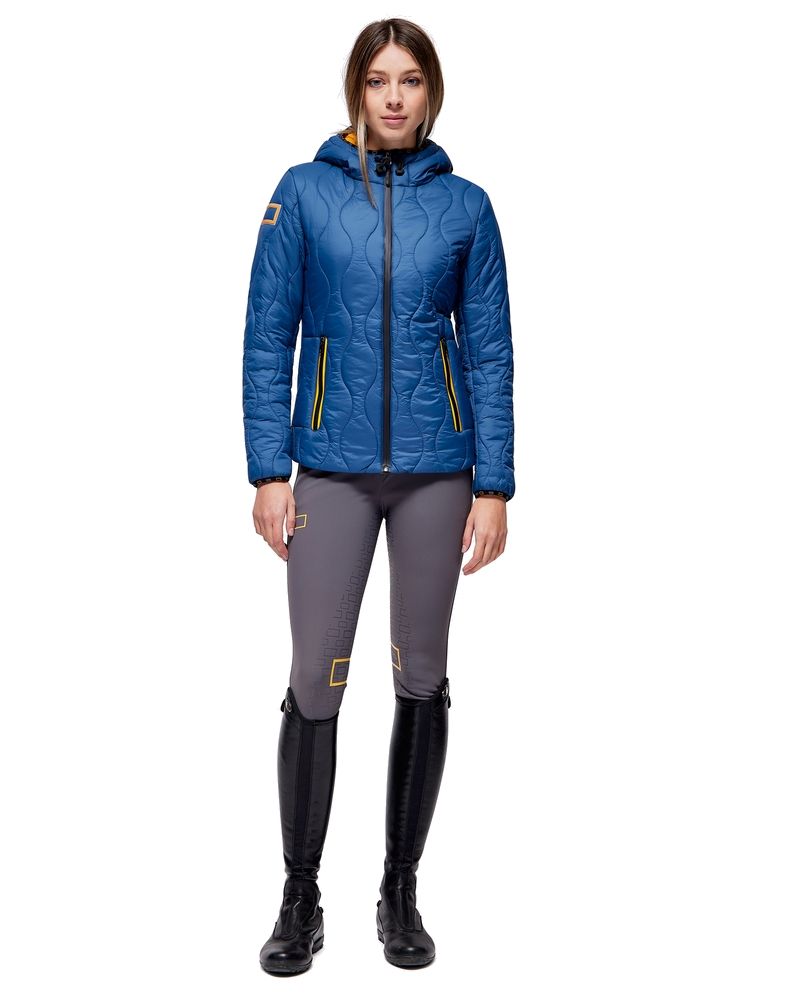 RG Nylon Hooded Puffer Jacket Ladies Classic Blue