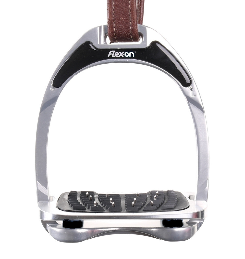 Flex-On Aluminium stirrups ultra grip black bumper