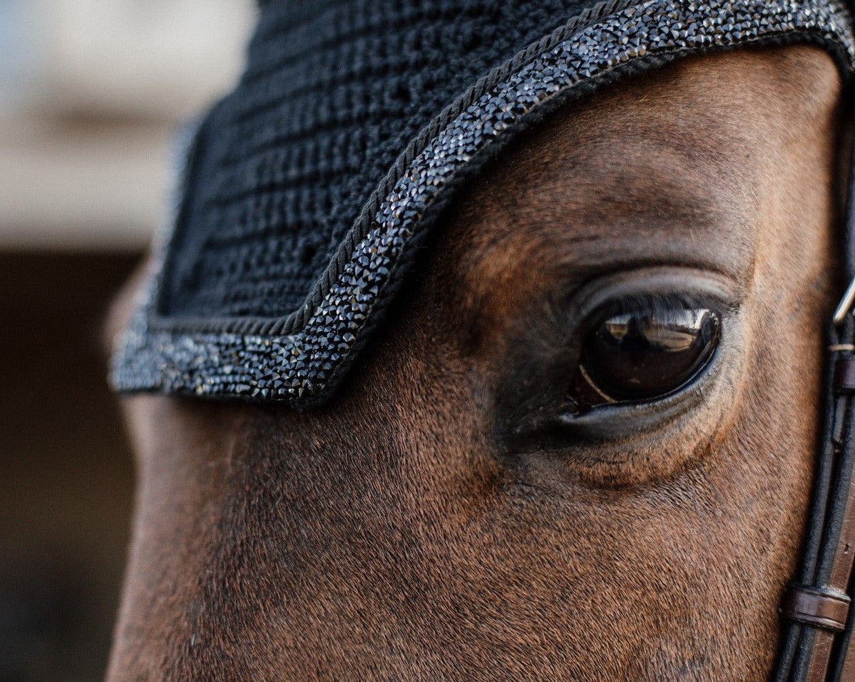 Kentucky Horsewear Fly Veil Wellington Glitter Stone Navy