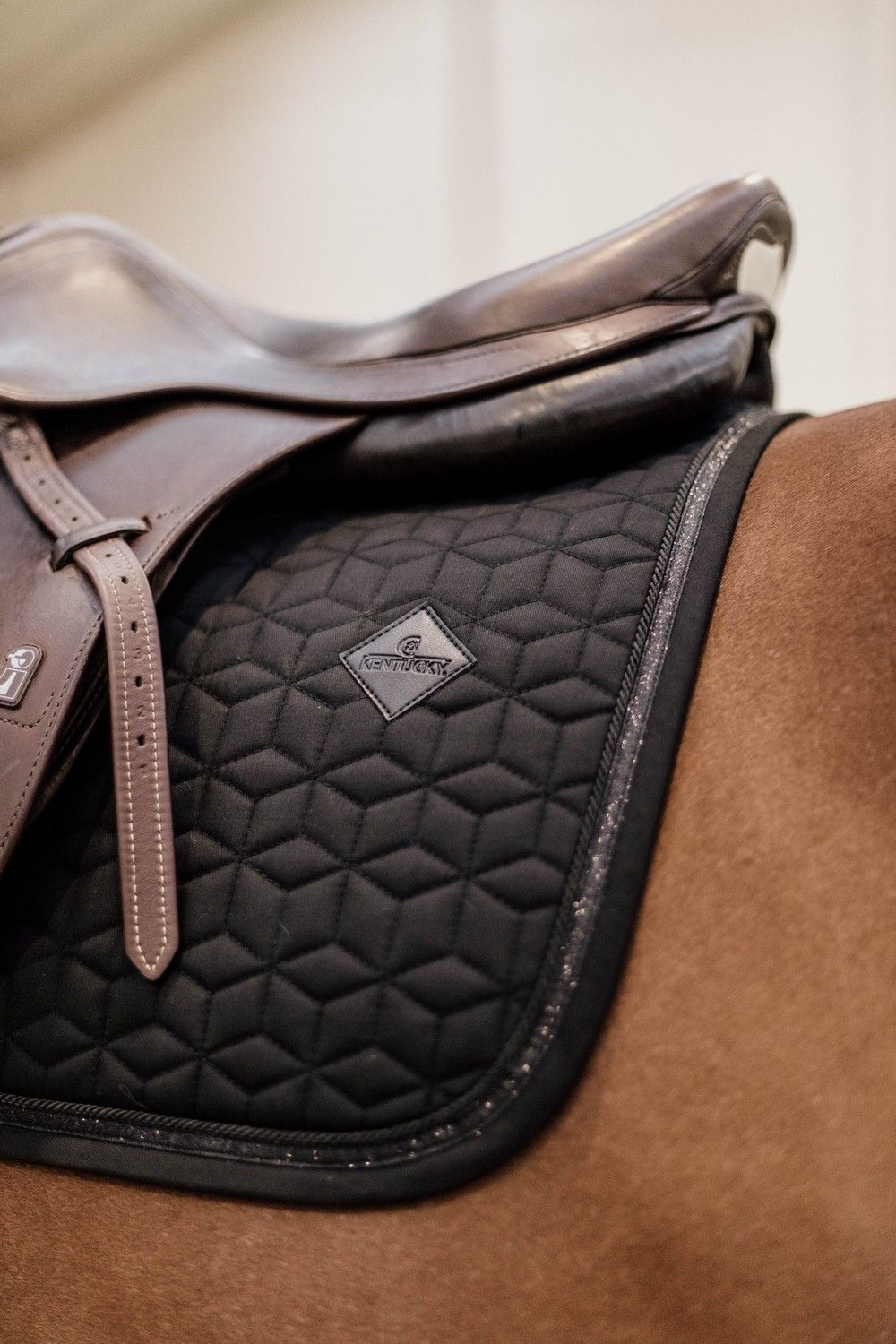 Kentucky Horsewear Saddle Pad Glitter Rope Dressage Black