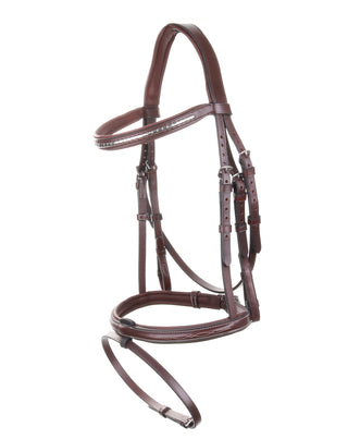 Equiline Bridle Flash Noseband Clincher Browband brown